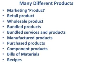 Many different definitions of Product.
